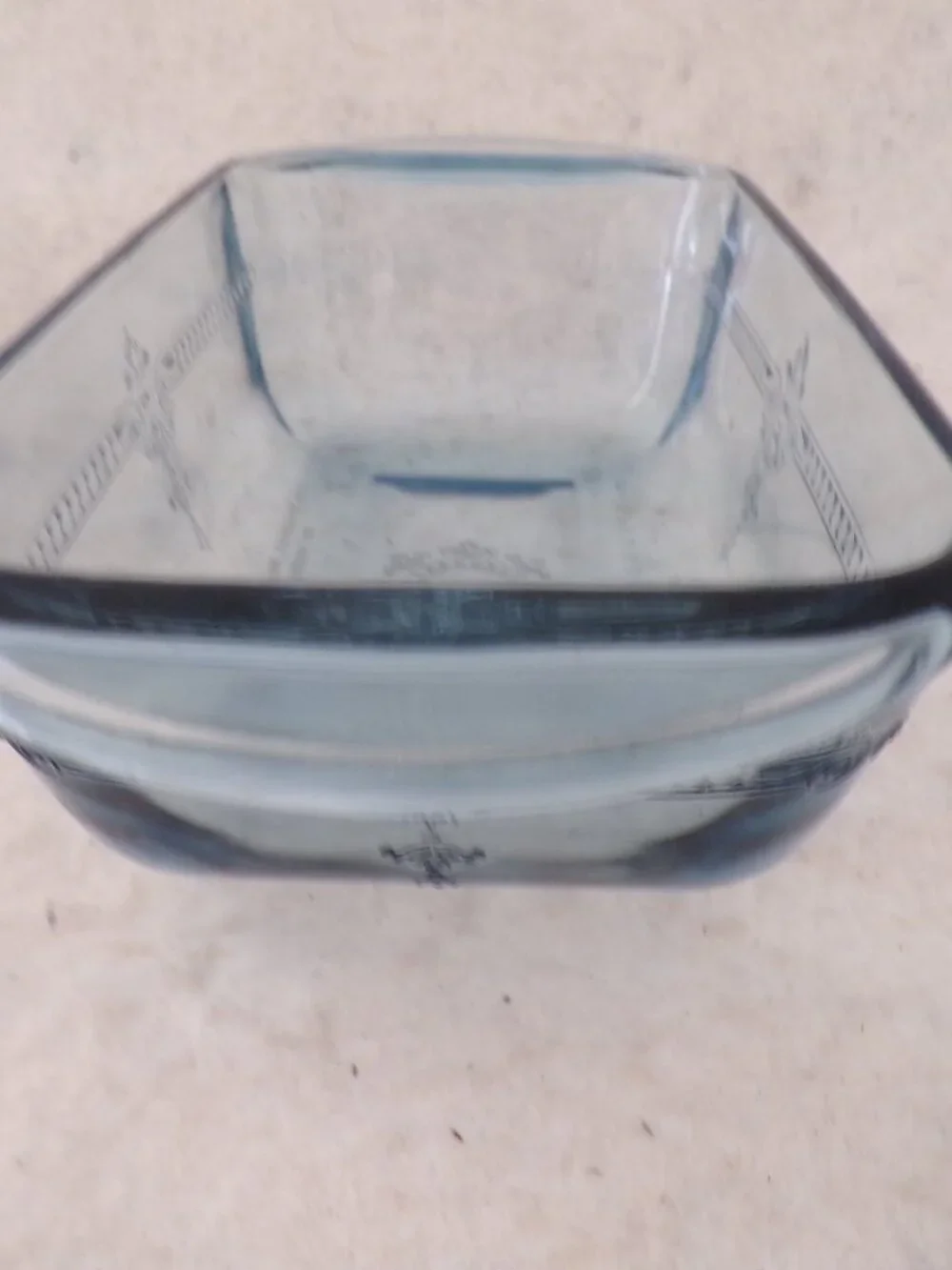 Beautiful Clear Blue 1.5 Baking Casserole Loaf Glass Dish